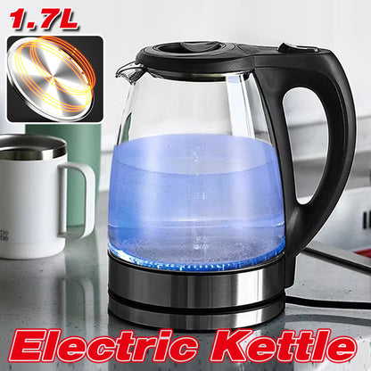 1.7L Electric Kettle Stainless Steel Hot Water Boiler for Home Hotel Office Use