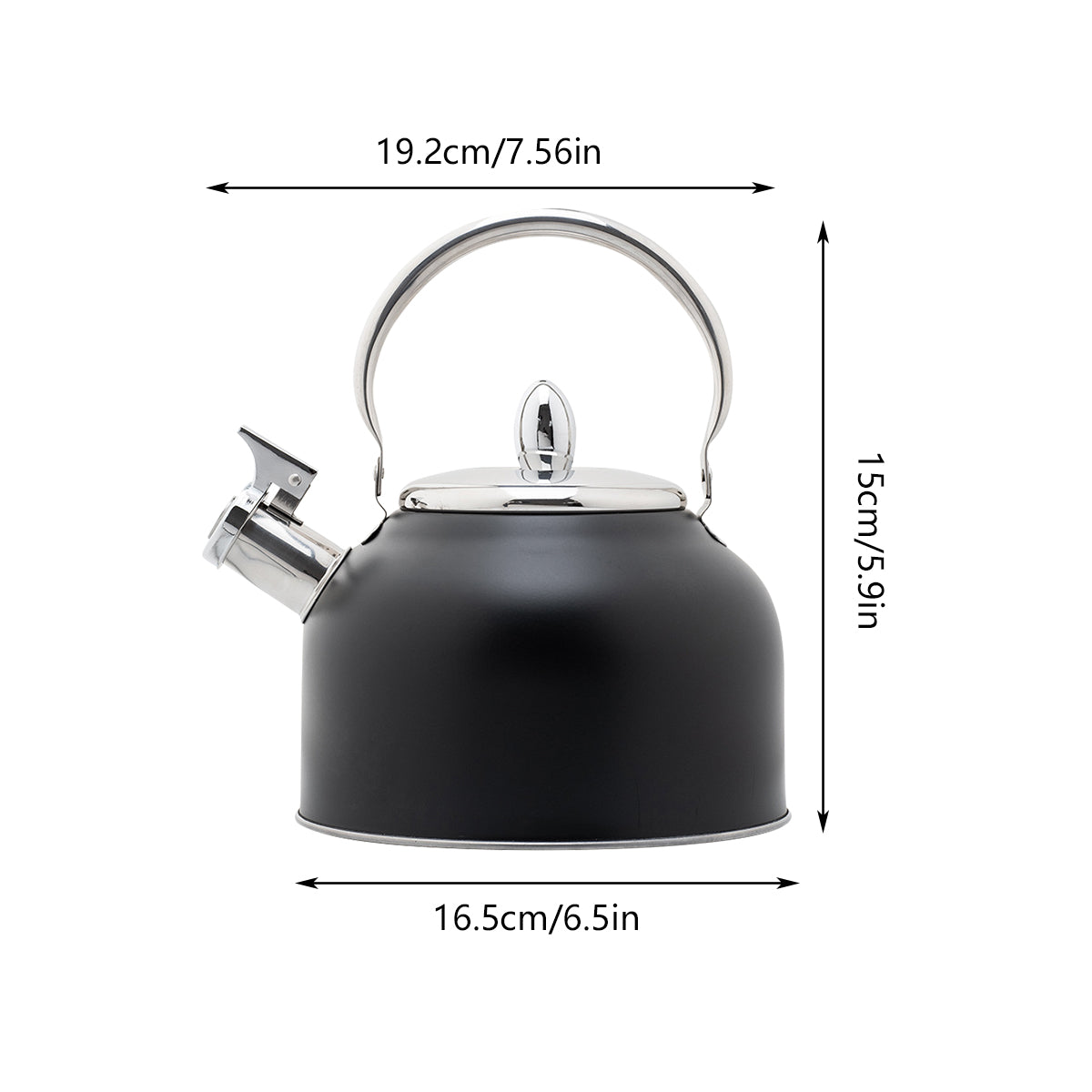 Stainless Steel Whistling Kettle with Foldable Handle for Home Kitchen