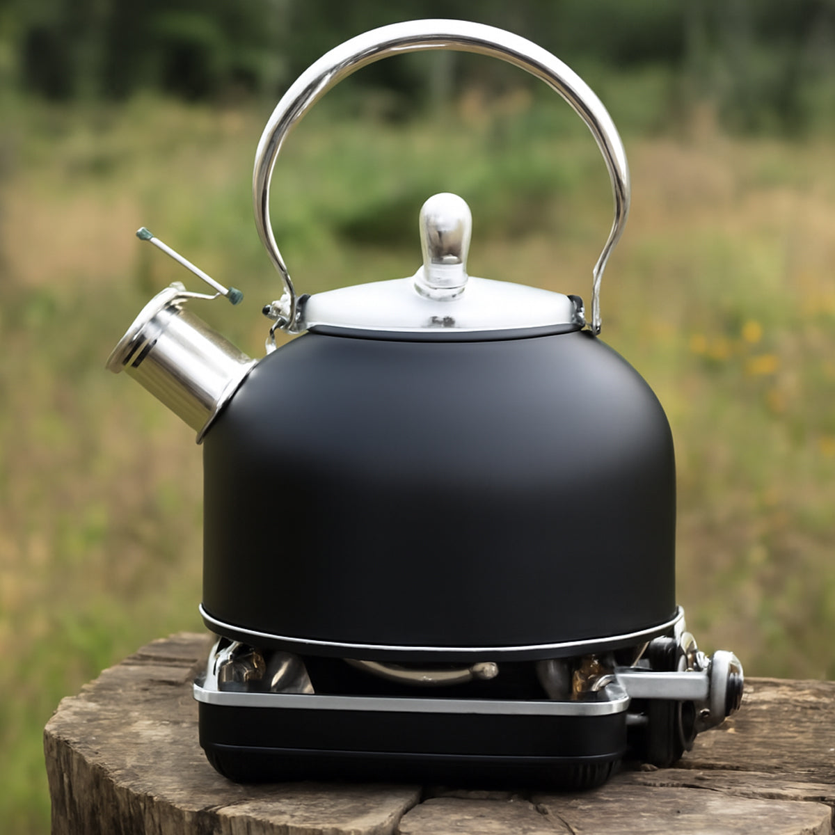 Stainless Steel Whistling Kettle with Foldable Handle for Home Kitchen