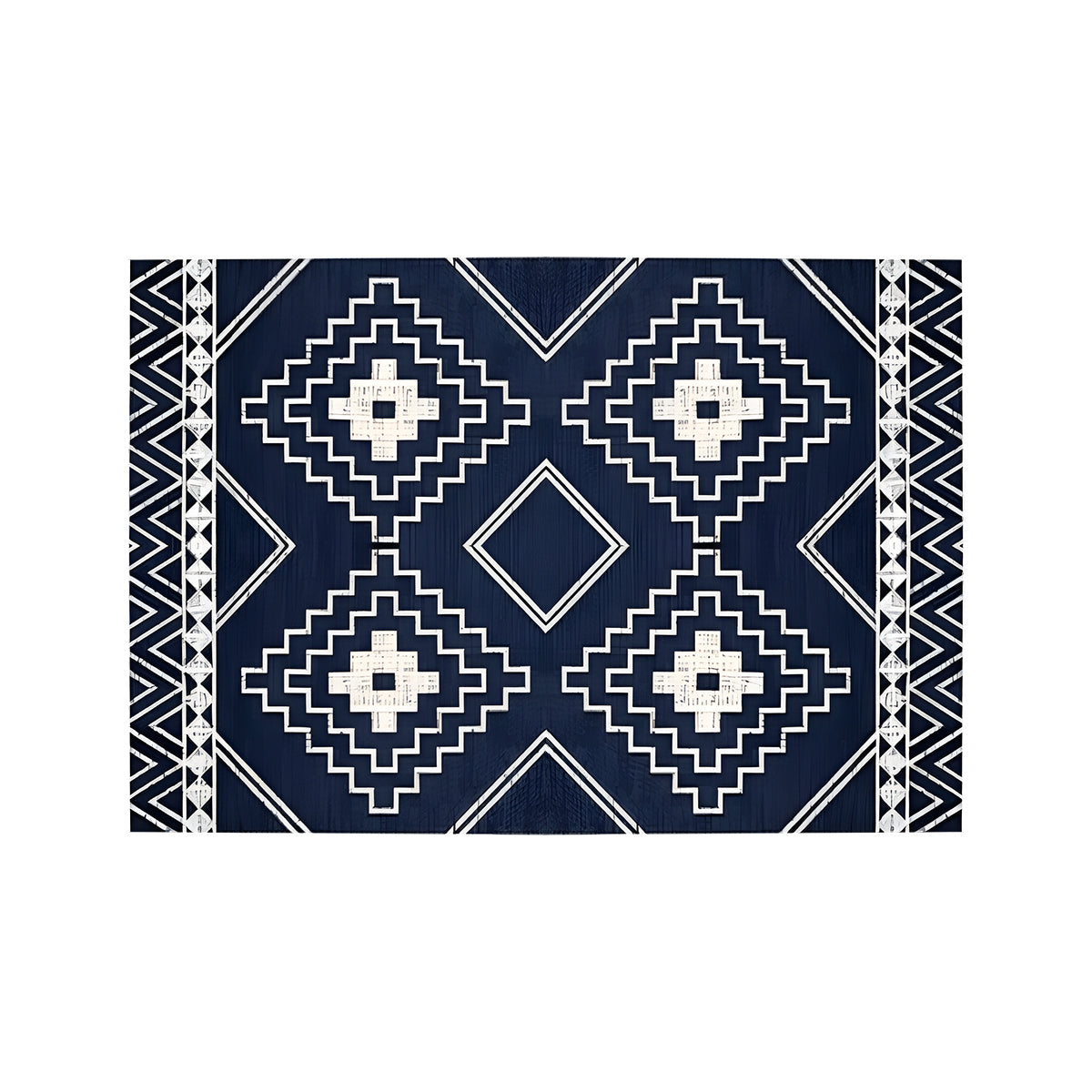 Anti-Slip Entrance Mat Bamboo-Cotton Blend Geometric Design