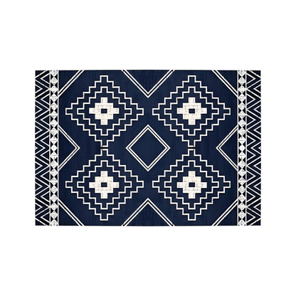 Anti-Slip Entrance Mat Bamboo-Cotton Blend Geometric Design