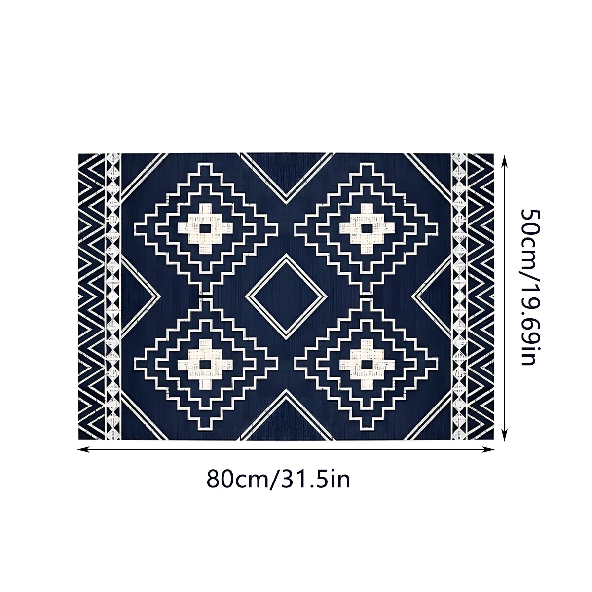 Anti-Slip Entrance Mat Bamboo-Cotton Blend Geometric Design