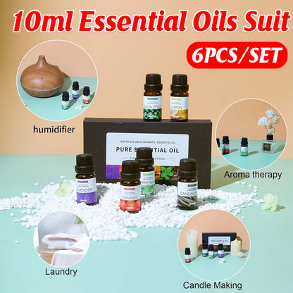 Essential Oil Set 6 Bottles Natural Aromatherapy Oils for Relax and Massage AU