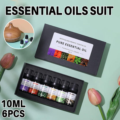Essential Oil Set 6 Bottles Natural Aromatherapy Oils for Relax and Massage AU