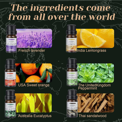 Essential Oil Set 6 Bottles Natural Aromatherapy Oils for Relax and Massage AU