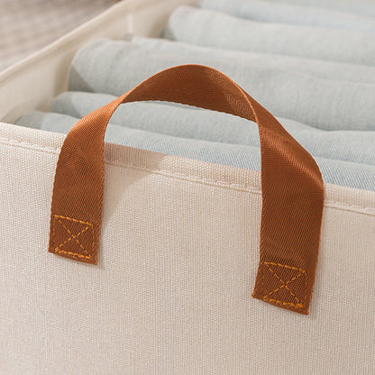 3PCS Cotton Linen Storage Box Set Foldable Washable Bedroom Wardrobe Organizer