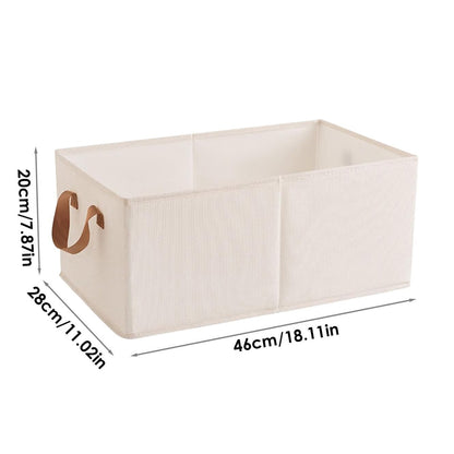3PCS Cotton Linen Storage Box Set Foldable Washable Bedroom Wardrobe Organizer