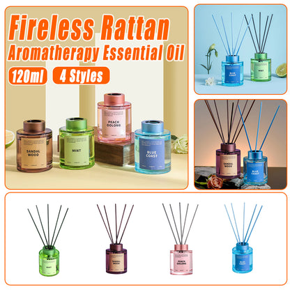 5 Pcs 120ml Scented Reed Diffuser Set Flame-Free Rattan