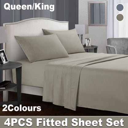 Four Piece Bed Sheet Set Soft Breathable Bedding Linen