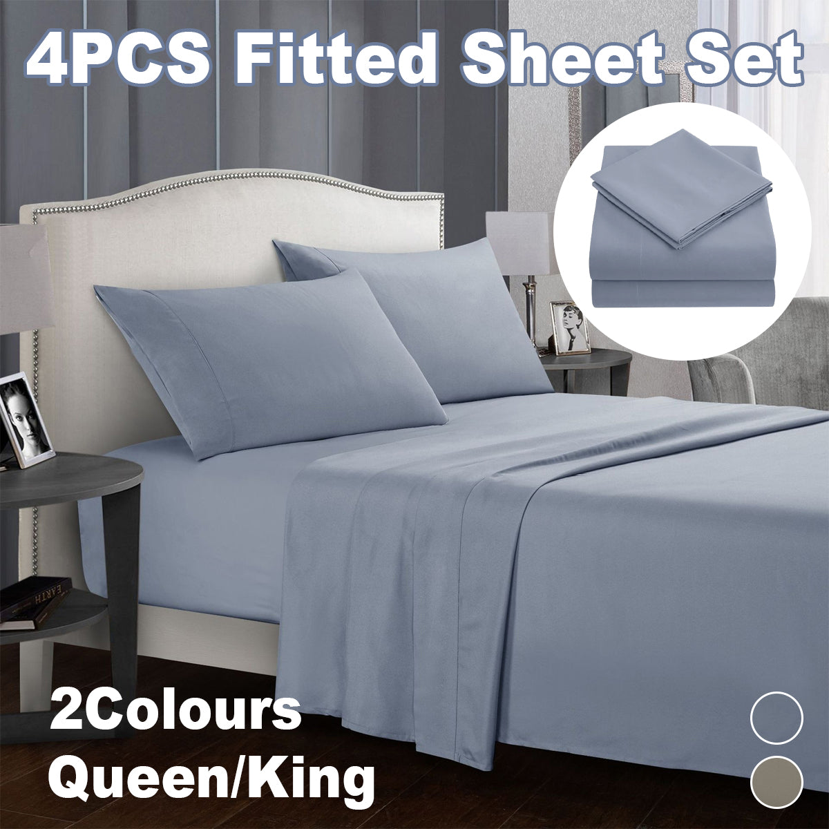 Four Piece Bed Sheet Set Soft Breathable Bedding Linen