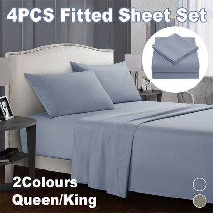 Four Piece Bed Sheet Set Soft Breathable Bedding Linen