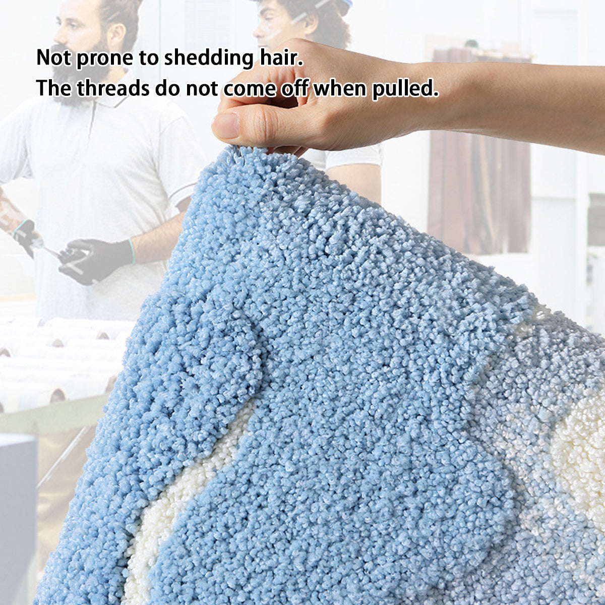 Nonslip Absorbent Door Mat Shower Bathroom Flocking Foot Mat Modern Simple Style