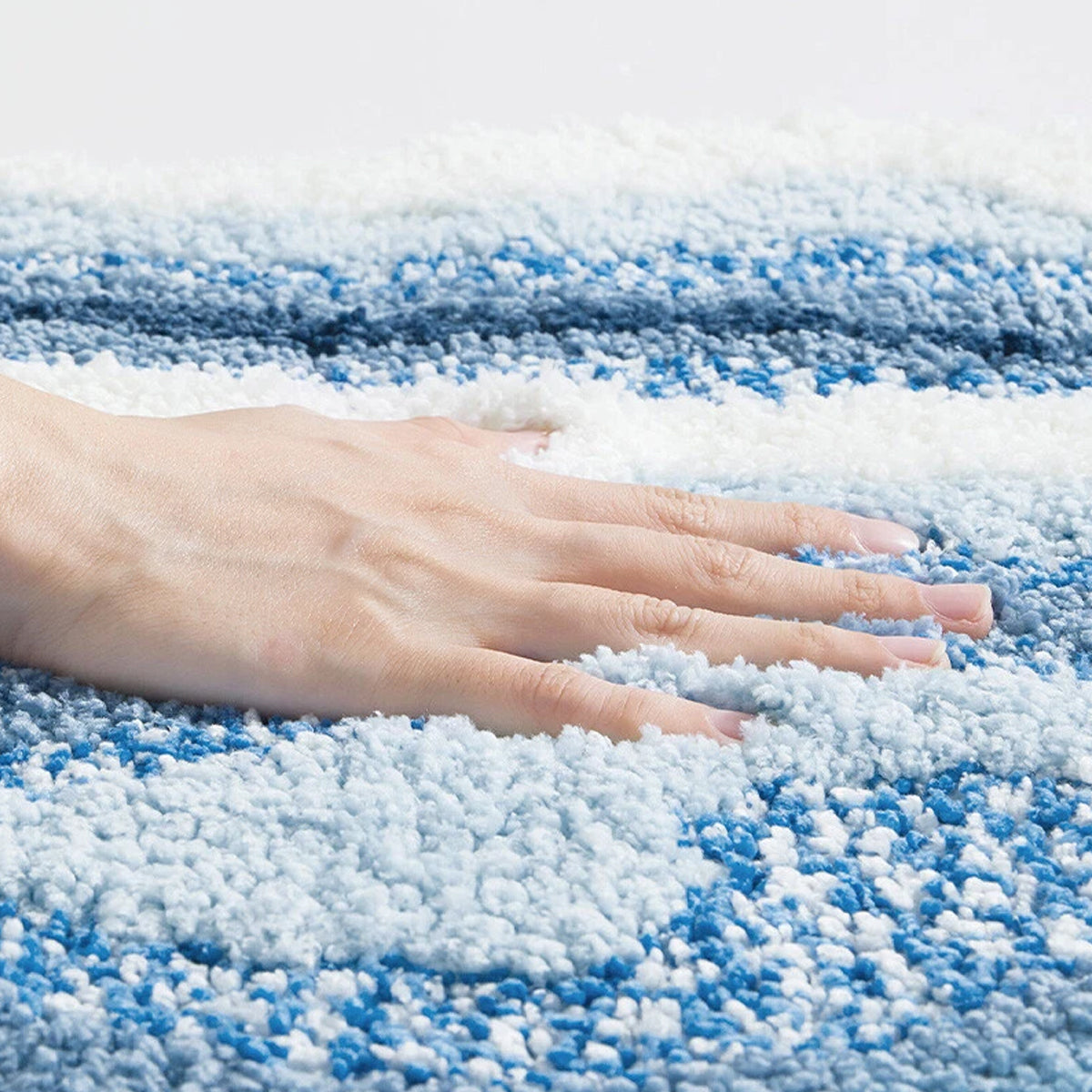 Nonslip Absorbent Door Mat Shower Bathroom Flocking Foot Mat Modern Simple Style