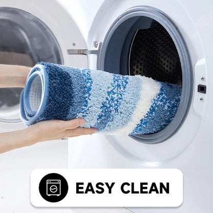 Nonslip Absorbent Door Mat Shower Bathroom Flocking Foot Mat Modern Simple Style