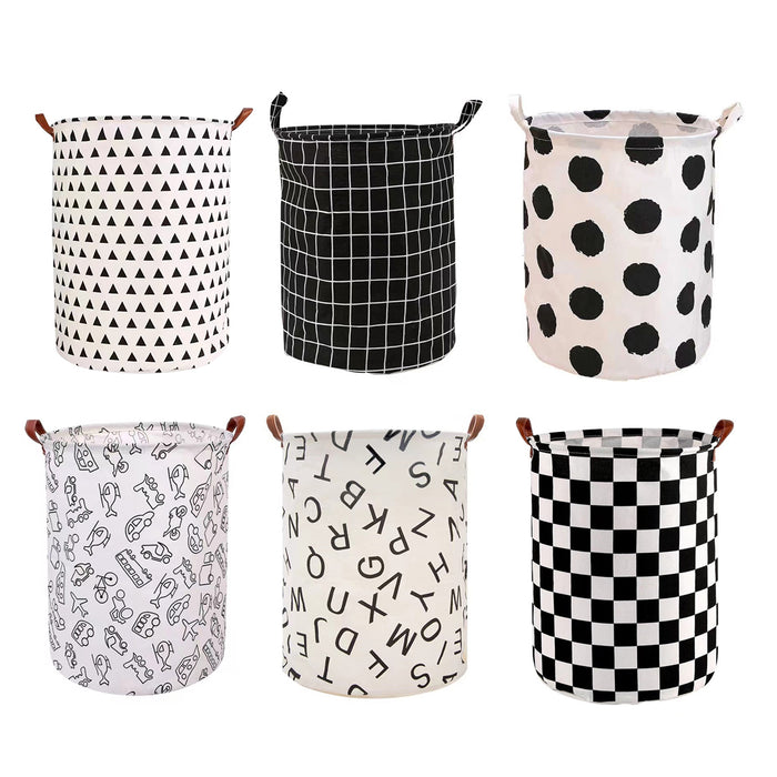 Laundry Basket with Foldable Patterned Fabric