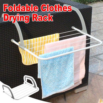 2 Pcs Foldable Drying Rack with Adjustable Hooks