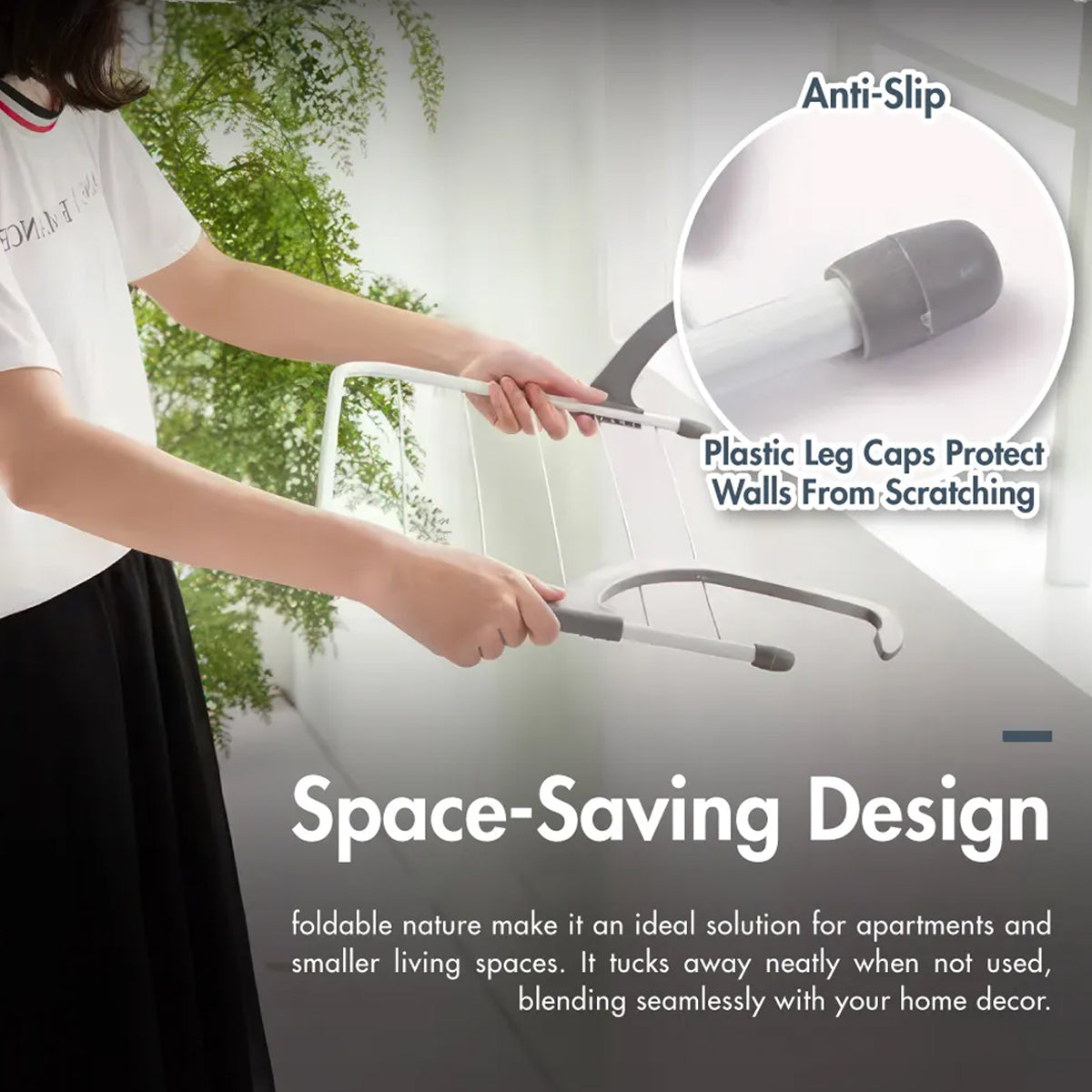 2 Pcs Foldable Drying Rack with Adjustable Hooks – Product View 10