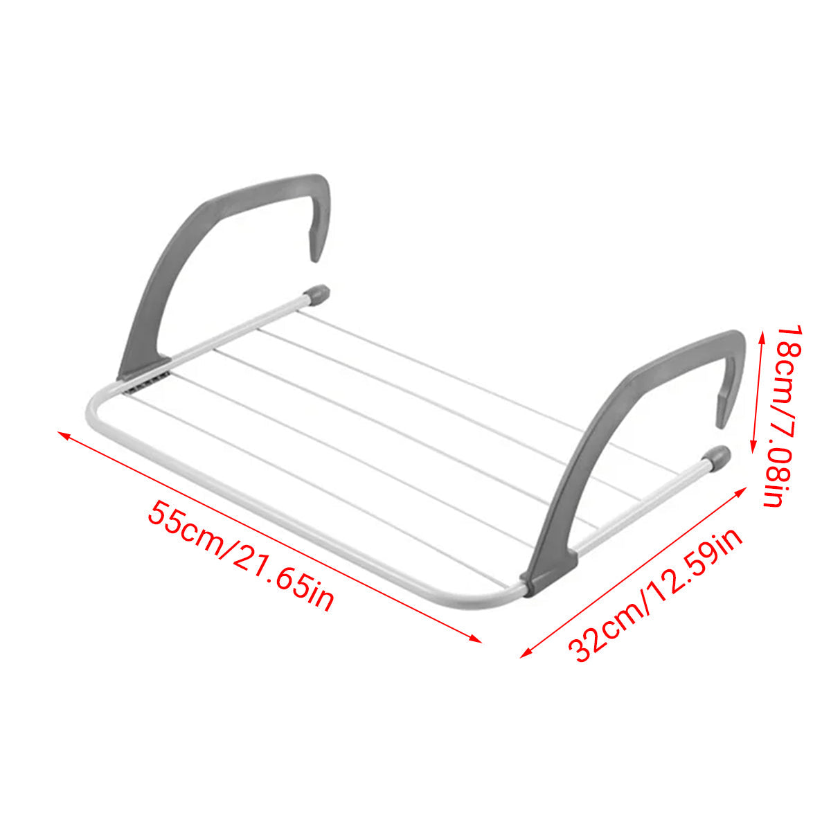 2 Pcs Foldable Drying Rack with Adjustable Hooks – Product View 3