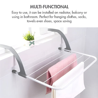 2 Pcs Foldable Drying Rack with Adjustable Hooks – Product View 4