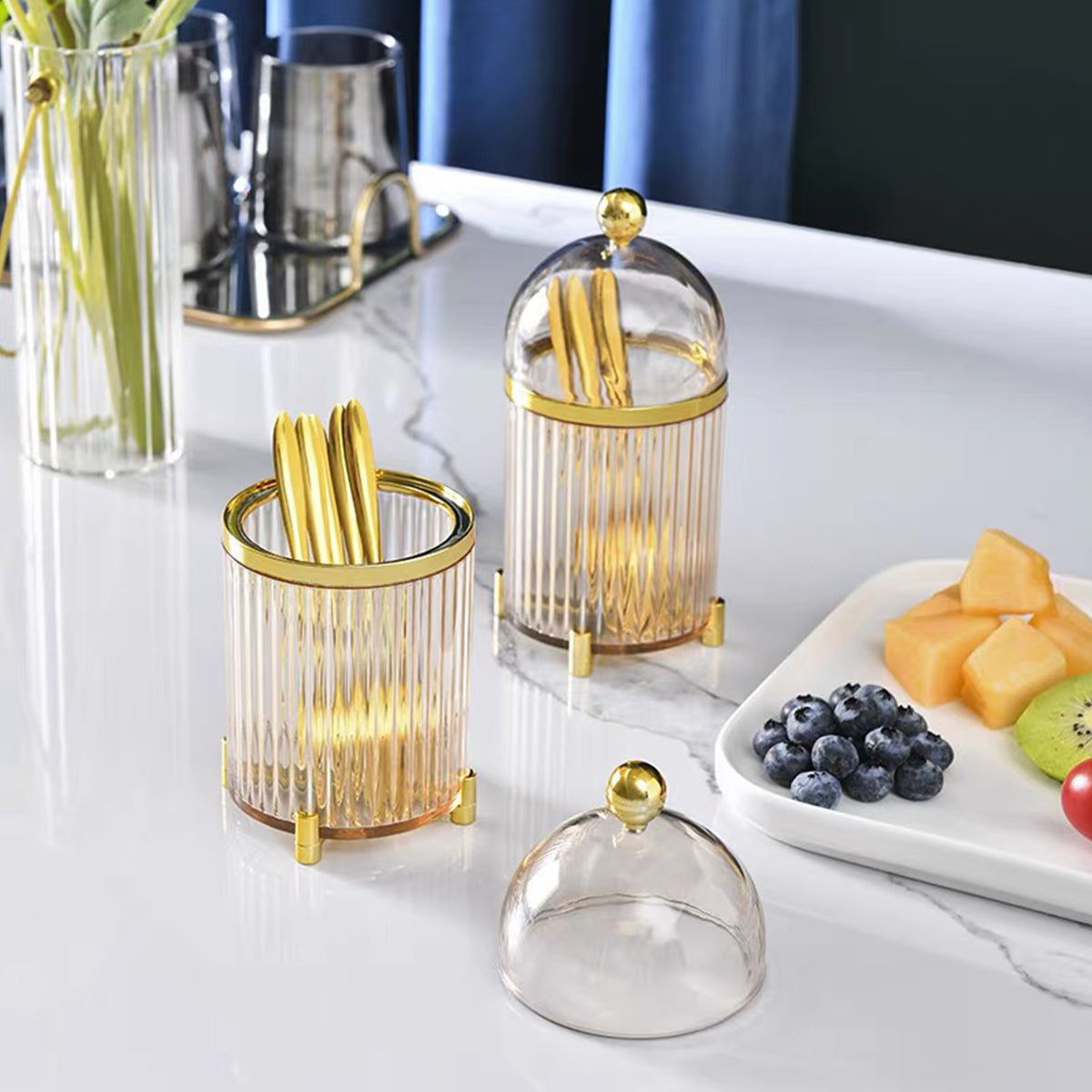 Gold Fruit Fork Set for Hotel Dining Service