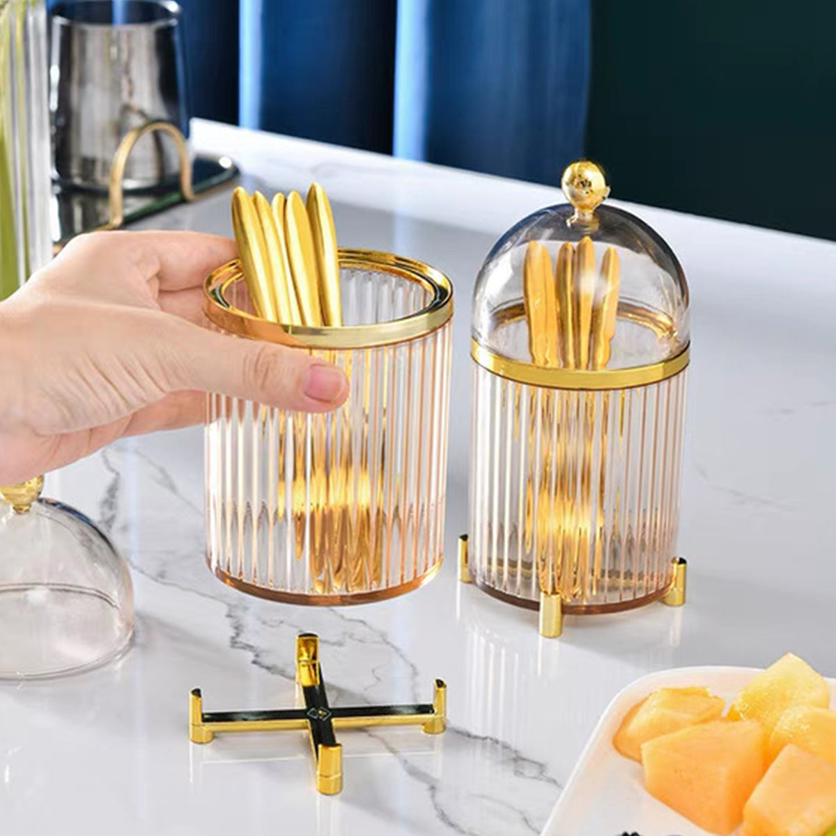 Gold Fruit Fork Set for Hotel Dining Service