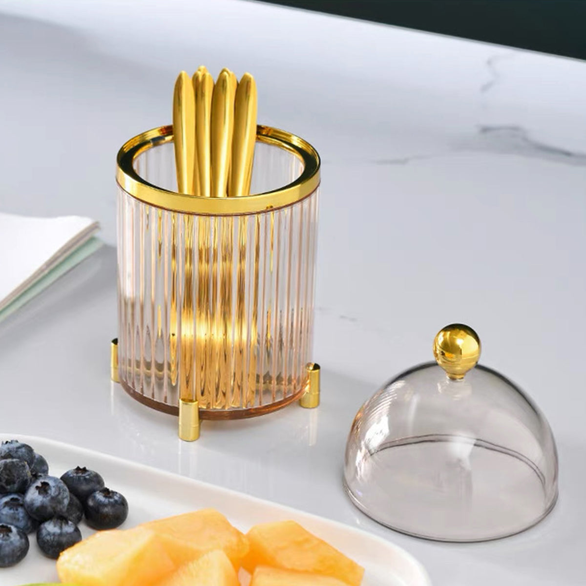 Gold Fruit Fork Set for Hotel Dining Service