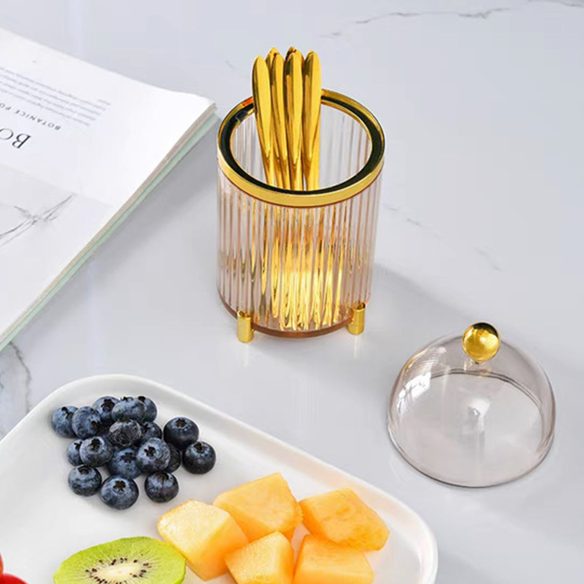 Gold Fruit Fork Set for Hotel Dining Service