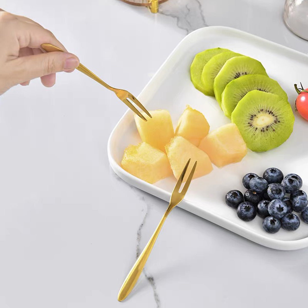 Gold Fruit Fork Set for Hotel Dining Service