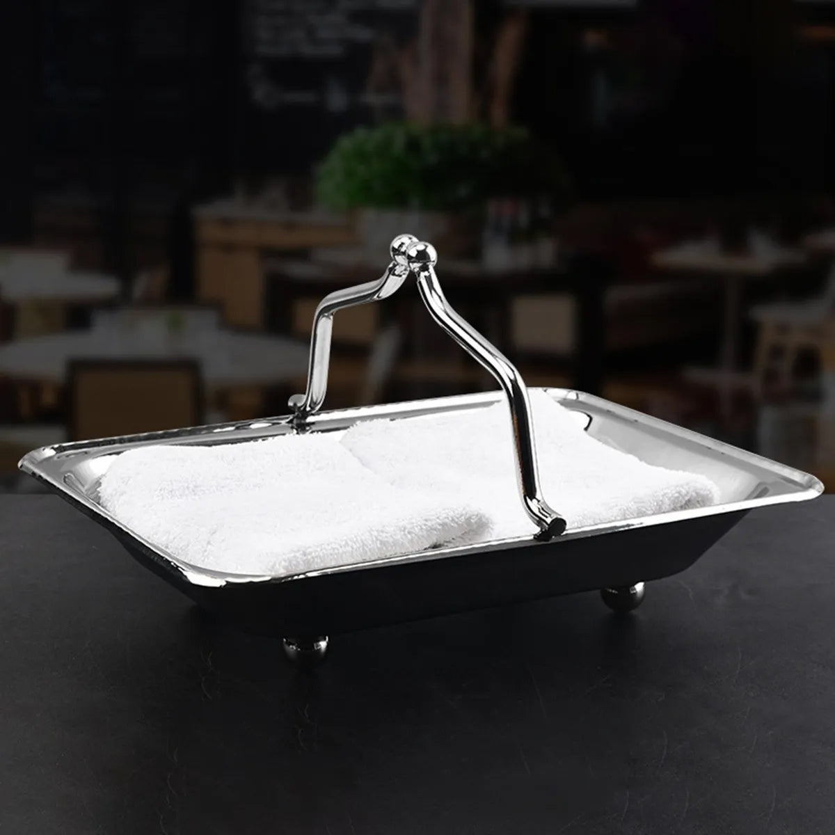 Stainless Steel Serving Basket with Handles for Hotel
