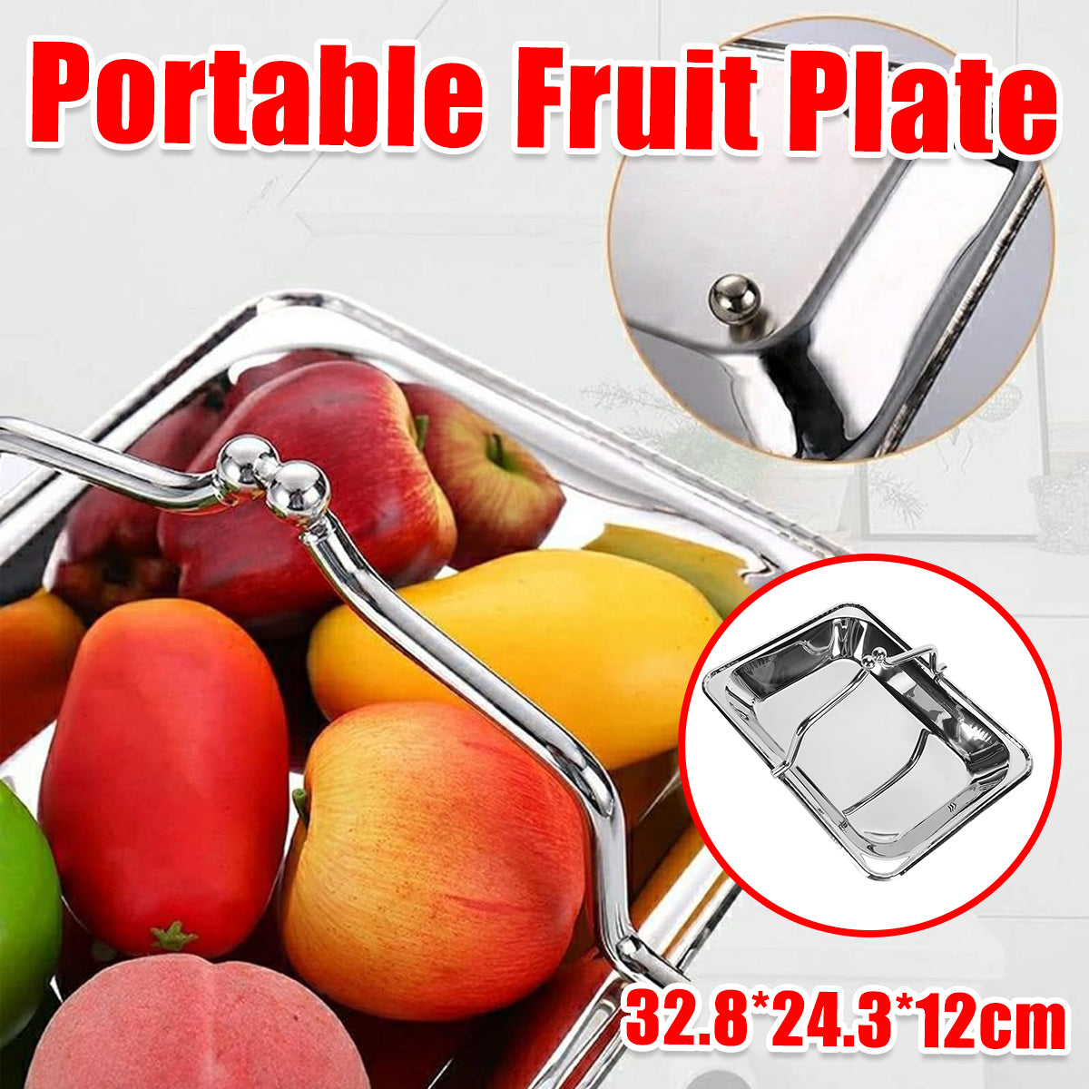 Stainless Steel Serving Basket with Handles for Hotel