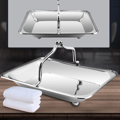 Stainless Steel Serving Basket with Handles for Hotel