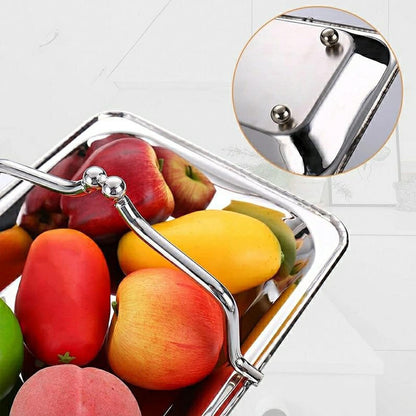 Stainless Steel Serving Basket with Handles for Hotel