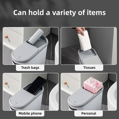 Simple Garbage Can with Lid Household Clamped Plastic Bucket Flip Lid Kitchen