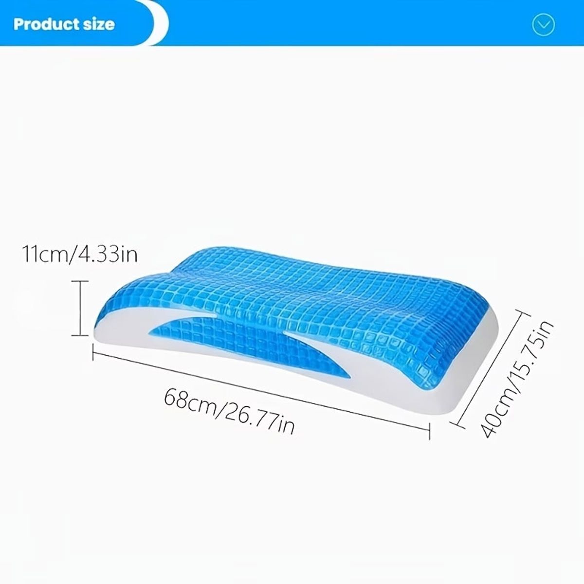 Gel Memory Foam Pillow with Slow Rebound Core – Product View 3