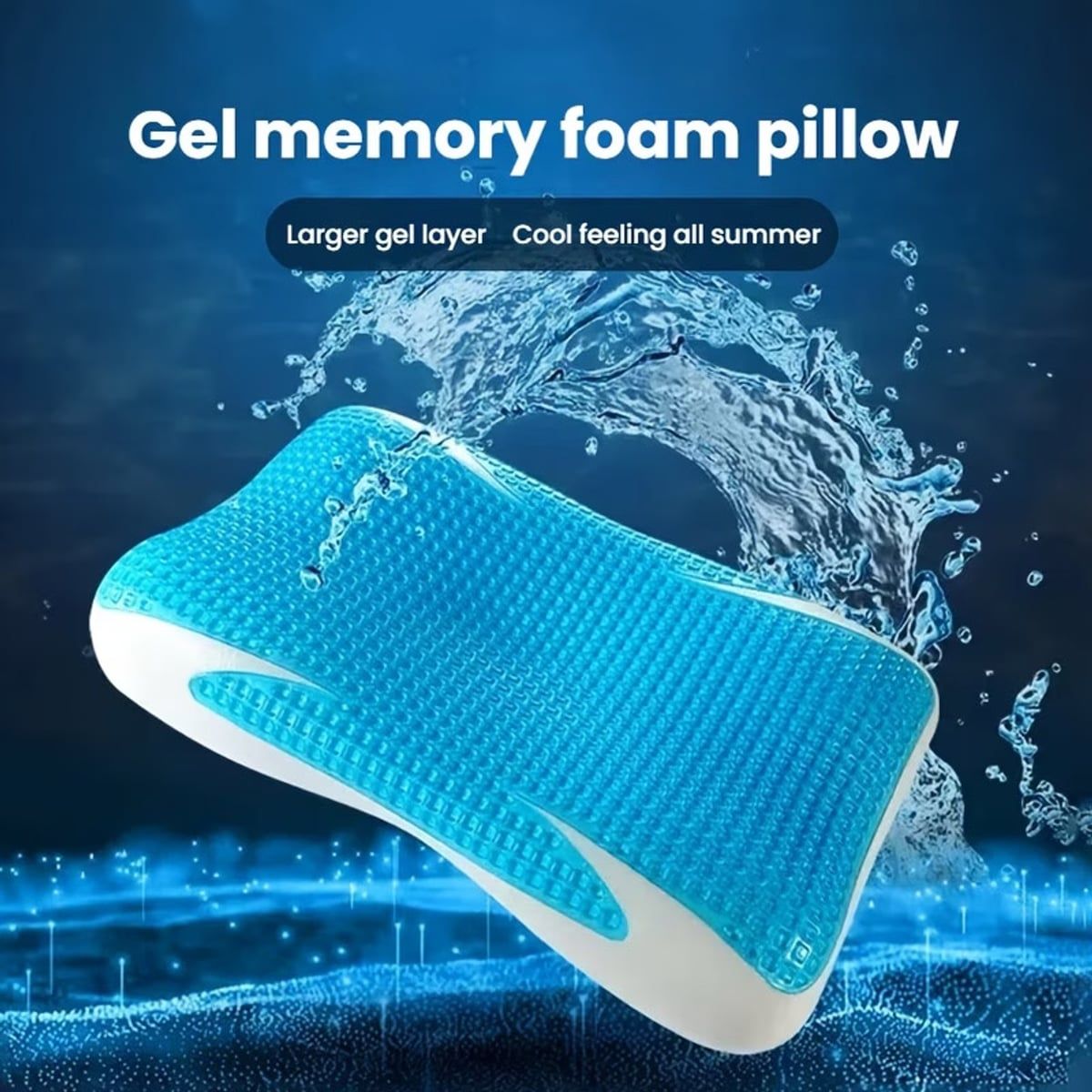 Gel Memory Foam Pillow with Slow Rebound Core – Product View 5