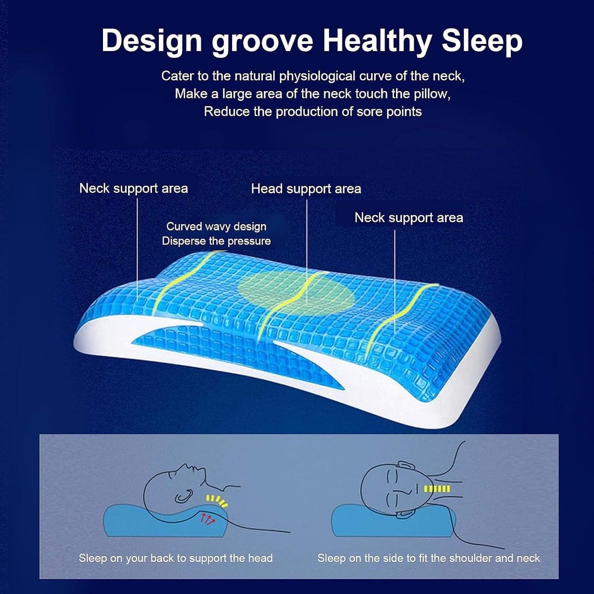 Gel Memory Foam Pillow with Slow Rebound Core – Product View 7