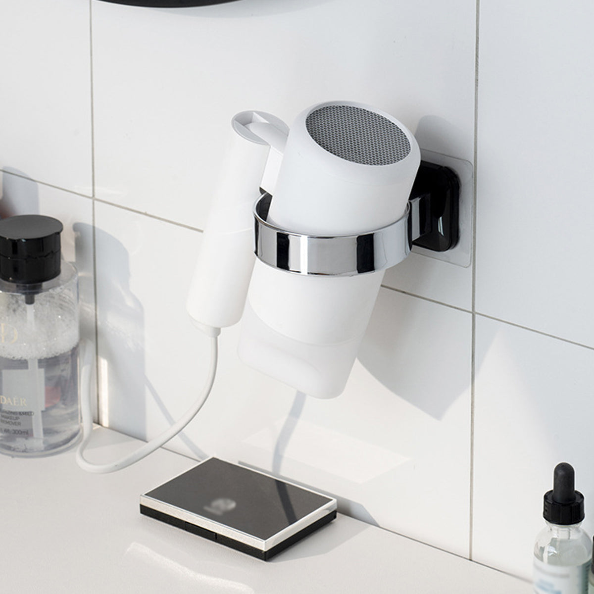 Hair Dryer Holder Rack Sturdy Wall Mount Toilet Bathroom Steel Stand Storage AU