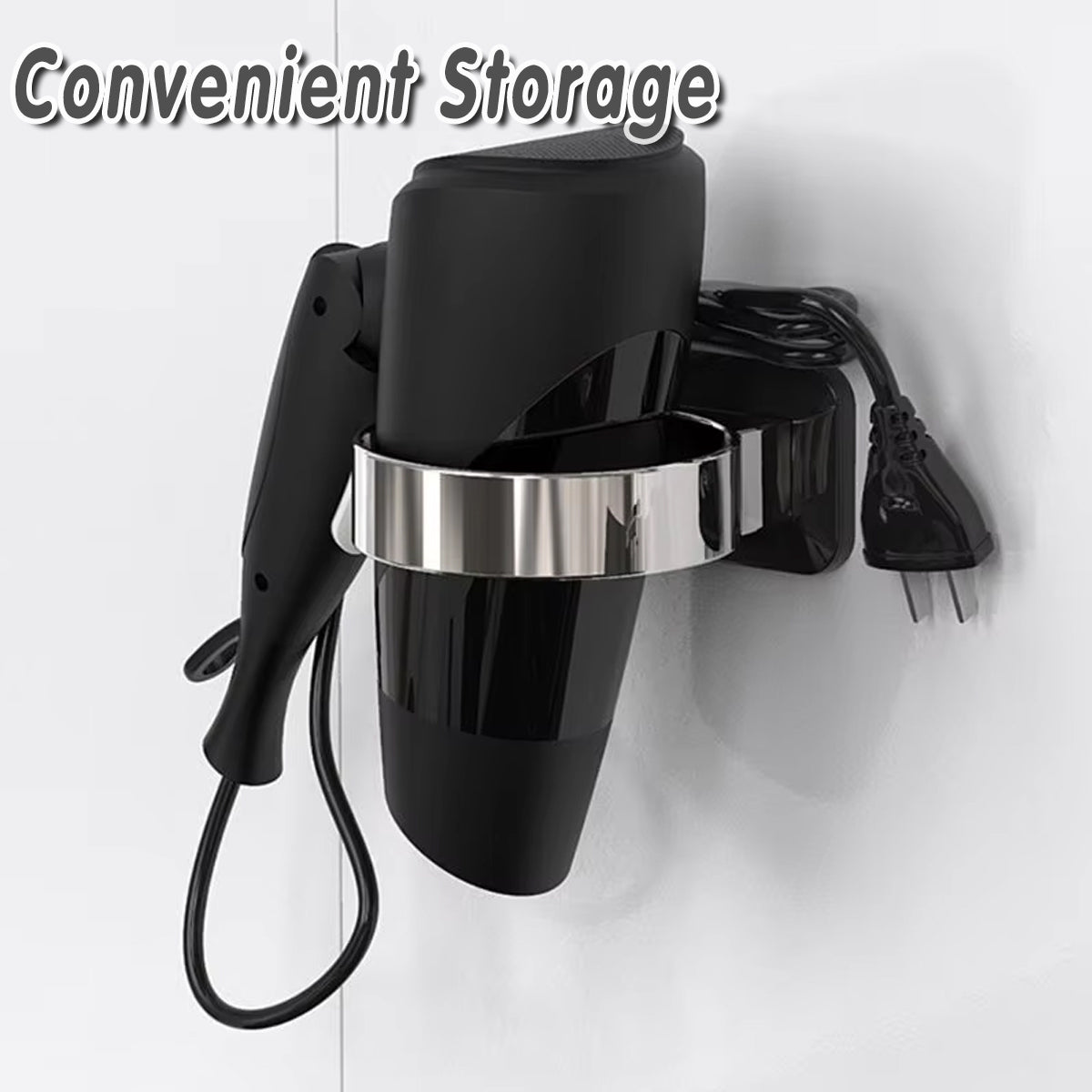 Hair Dryer Holder Rack Sturdy Wall Mount Toilet Bathroom Steel Stand Storage AU