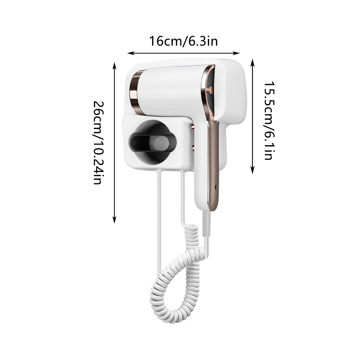 Hair Dryer Wall Mounted Electric Household Hair Dryer Blow Dryer with Holder