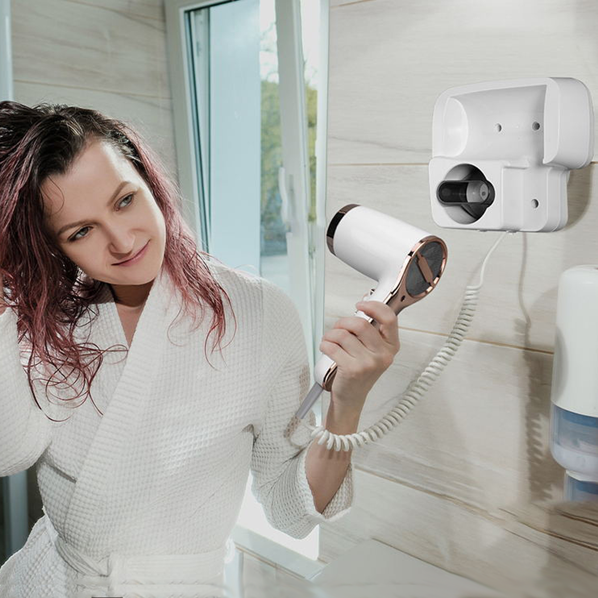 Hair Dryer Wall Mounted Electric Household Hair Dryer Blow Dryer with Holder