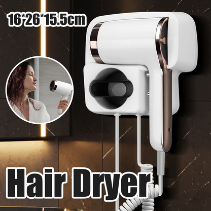 Hair Dryer Wall Mounted Electric Household Hair Dryer Blow Dryer with Holder