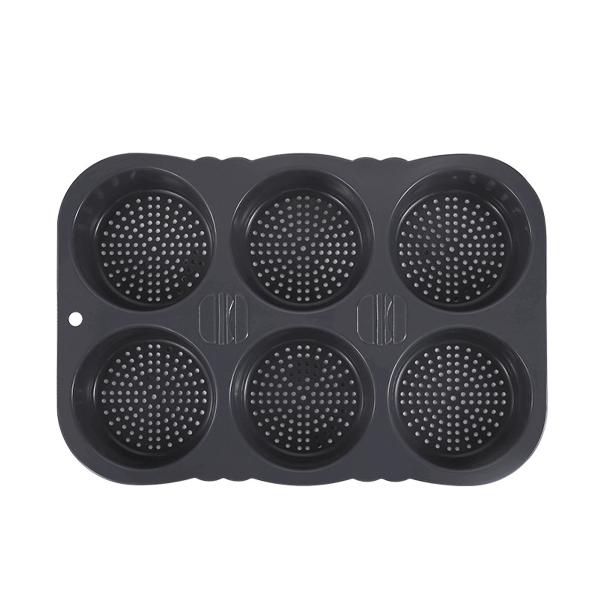 Silicone Hamburger Bun Pan Non-Stick Bread Mold, 6 Cavity