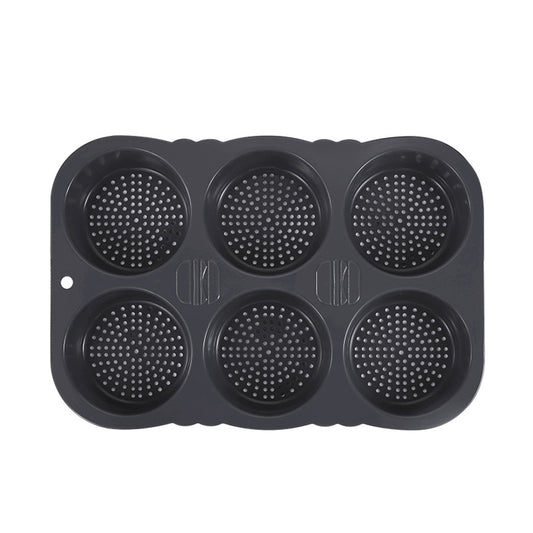 Silicone Hamburger Bun Pan Non-Stick Bread Mold, 6 Cavity