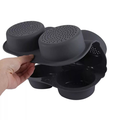 Silicone Hamburger Bun Pan Non-Stick Bread Mold, 6 Cavity