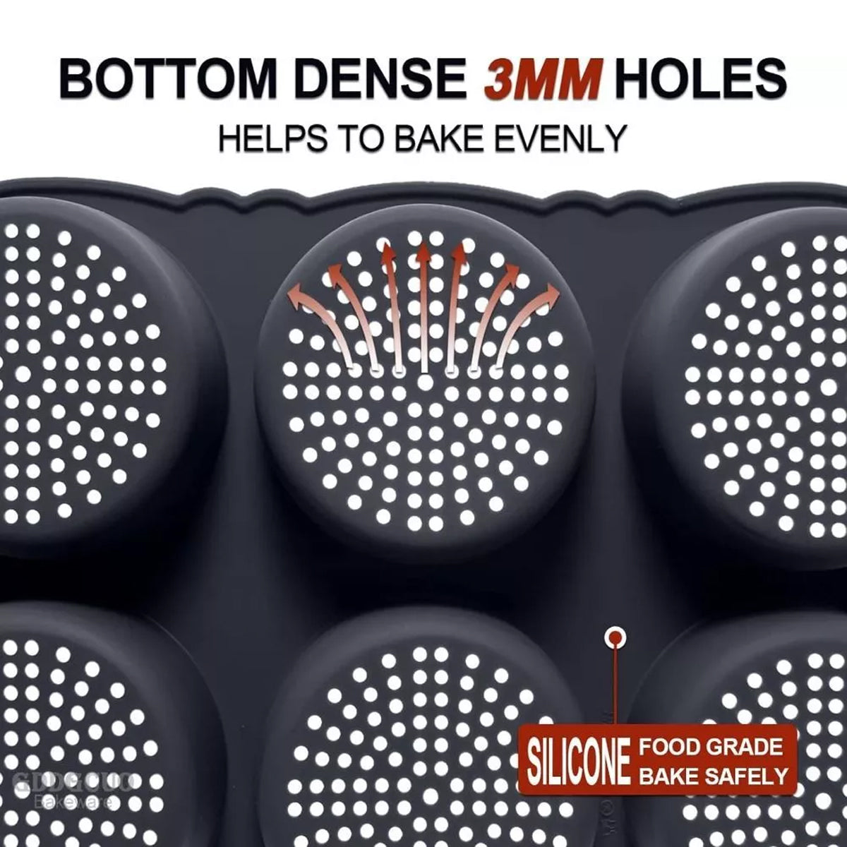 Silicone Hamburger Bun Pan Non-Stick Bread Mold, 6 Cavity