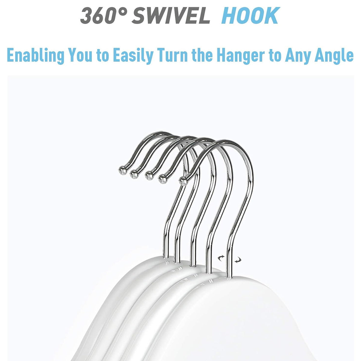 10 Pcs Solid Wood Non-Slip Pants Hangers with Clips White Finish