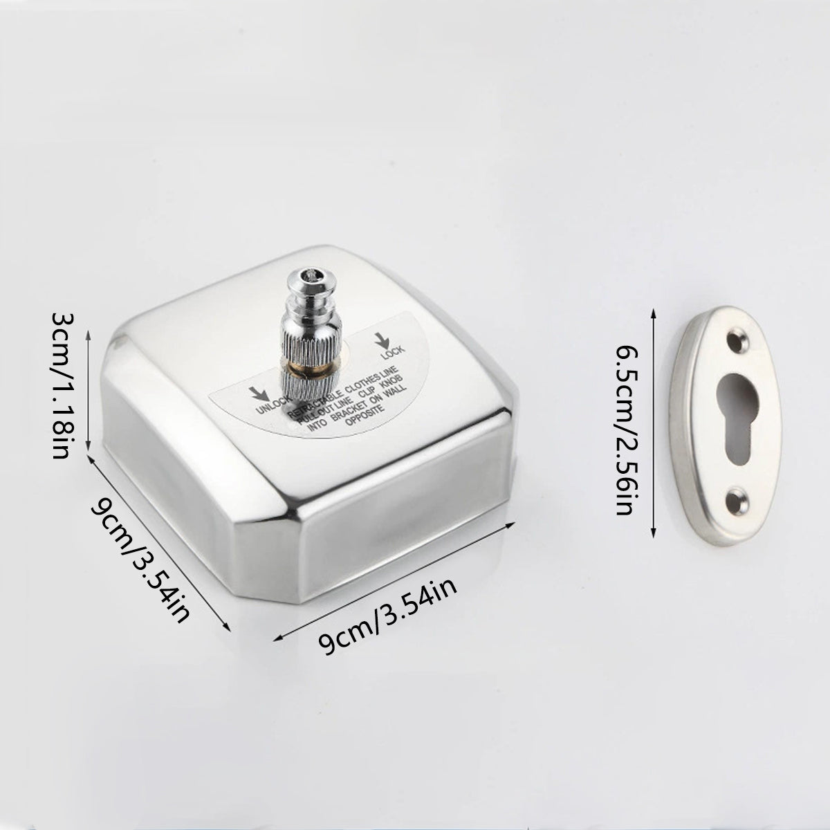 2.8m Retractable Indoor Clothesline Stainless Steel Wire Mount
