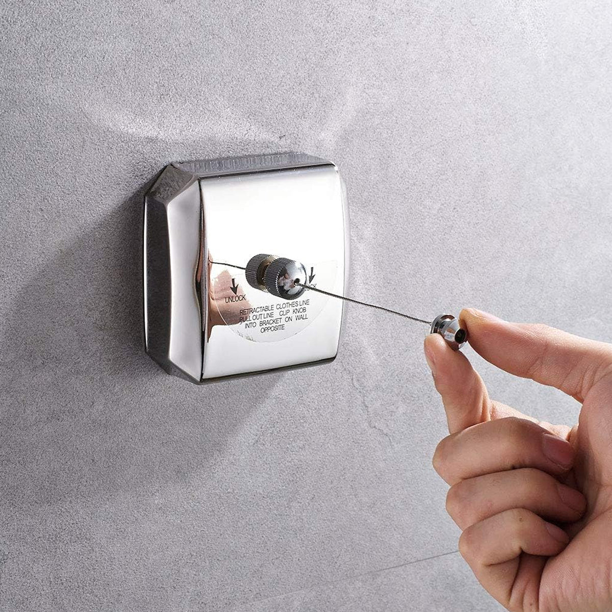 2.8m Retractable Indoor Clothesline Stainless Steel Wire Mount
