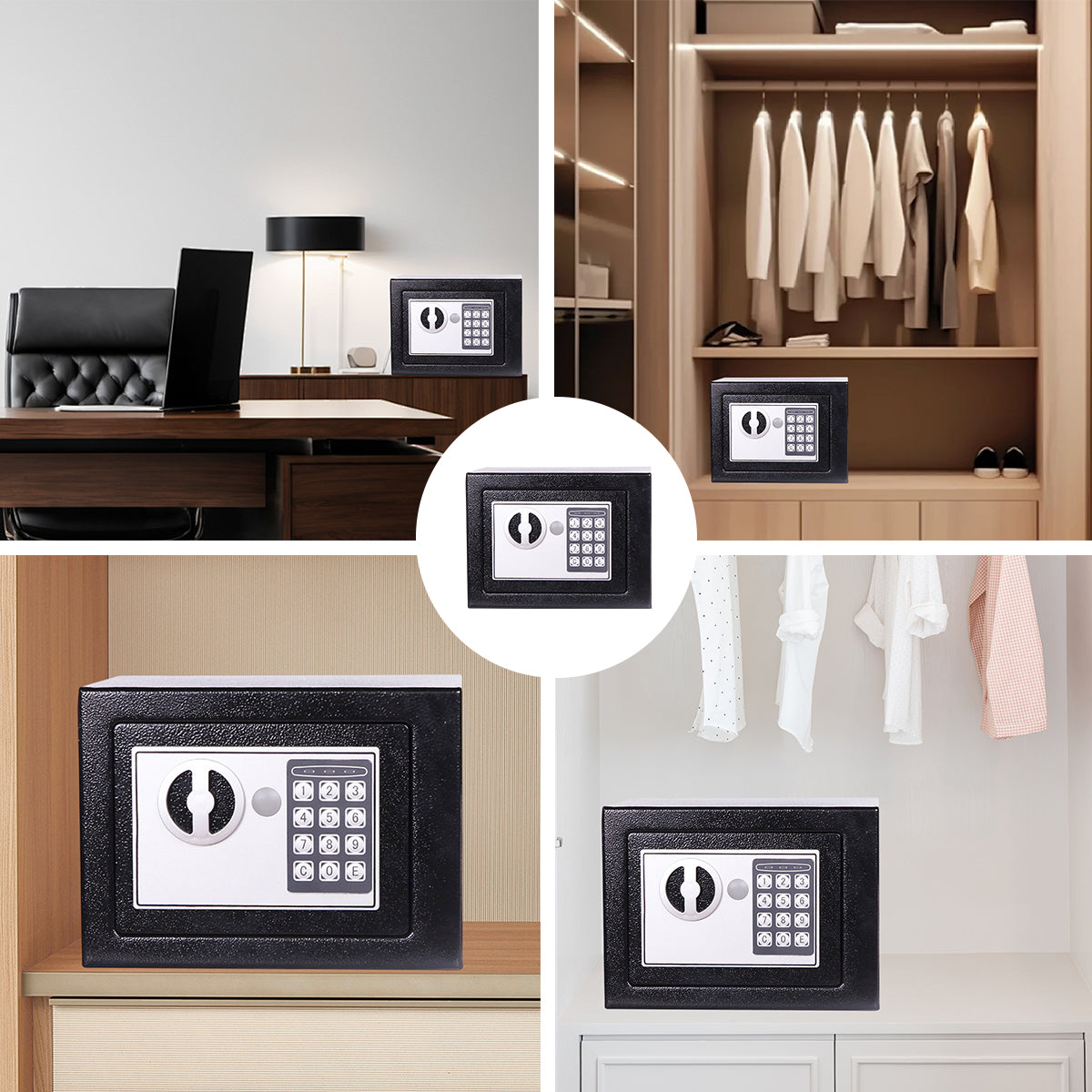 Compact Digital Password Lock Safe Box Sturdy Metal