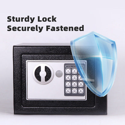 Compact Digital Password Lock Safe Box Sturdy Metal